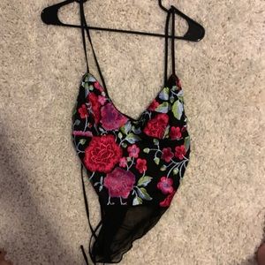 Floral top shop body suit
